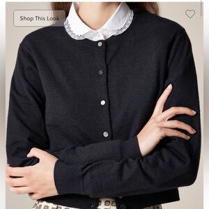J. Crew Jules Lace-Collar Shirt in Cotton Poplin